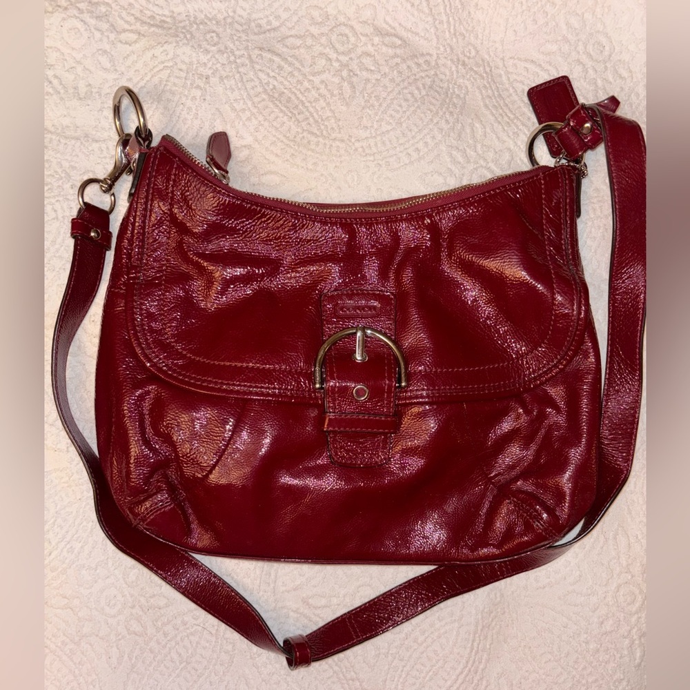 Coach Red patent Leather Shoulder crossbody bag Soho bag